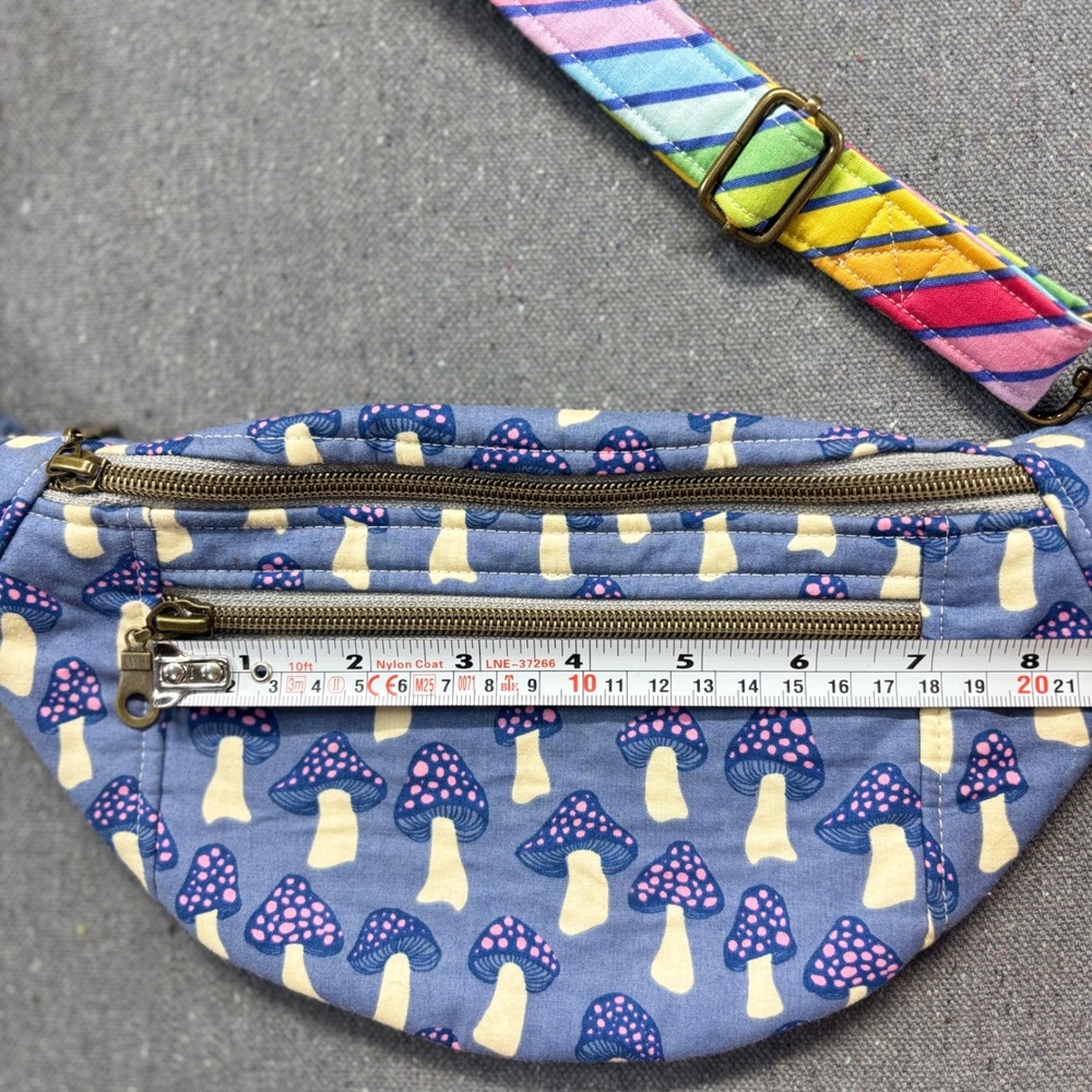 EMORIGINAL Quilted Mushroom Fanny Pack – Handmade Whimsical Fairycore Belt Bag - Picture 7 of 8